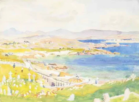 Hilda Roberts, ROUNDSTONE, CONNEMARA, watercolour and gouache