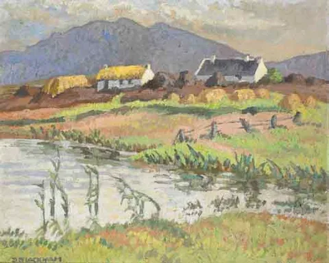 Dorothy Blackham, NEIFIN MOUNTAIN FROM ACHILL, oil on masonite board