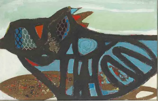 SAND FLY by Gerard Dillon, oil and sand on board, sold Sep 2003