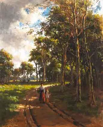 A LANE IN COUNTY DOWN by James Humbert Craig, oil on canvas, offered Sep 2003