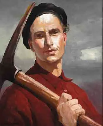 WORKMAN by Maurice Canning Wilks, oil on canvas, offered Sep 2003