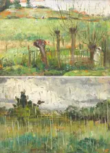 Sarah Purser, A KITCHEN GARDEN NEAR PARIS and LANDSCAPE, LES TERNES (A PAIR)