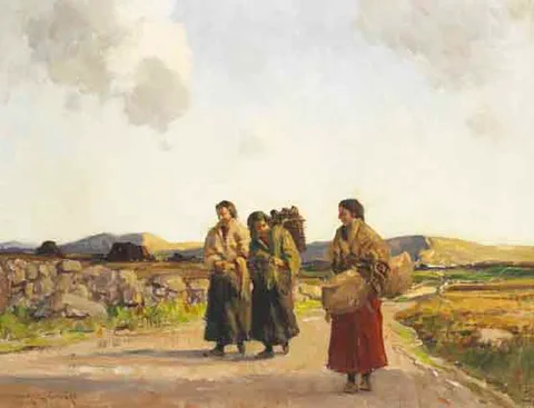 Maurice Canning Wilks, WOMEN OF DONEGAL, oil on canvas