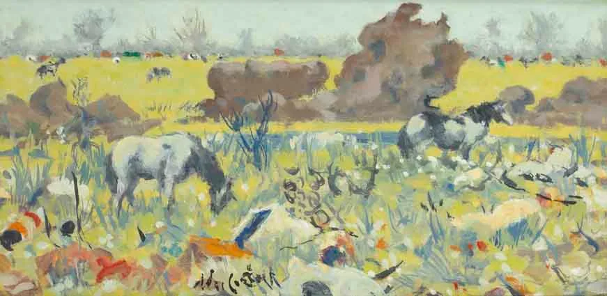 TINKER SITE by Maurice MacGonigal, oil on board, offered Sep 2003