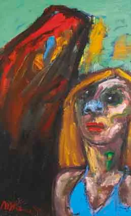 Michael Kane, BLUE FIGURE, oil and acrylic on canvas