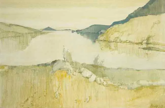 DAWN, KILLARY HARBOUR by Cecil Maguire, oil on board; inscribed on reverse, sold Sep 2003