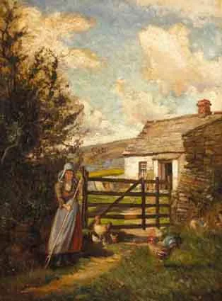 Joseph Poole Addey, A COUNTY WEXFORD CABIN, oil on canvas