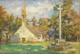 Aloysius C. OKelly, COUNTRY CHURCHYARD WITH MEMORIAL CROSS