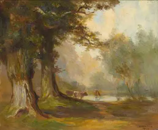 Henry William Moss, THE WATERING PLACE, oil on canvas