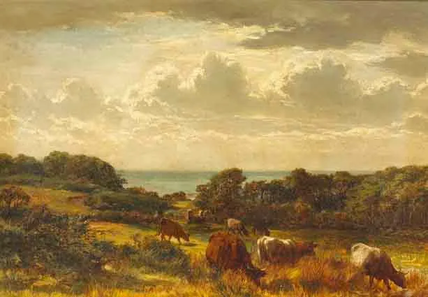 VIEW FROM SHANGANAGH, COUNTY DUBLIN by Alfred Grey, oil on canvas, sold Sep 2003
