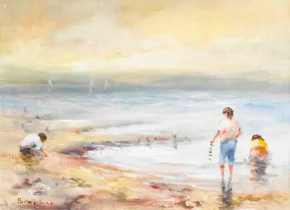 THE FORESHORE by Elizabeth Brophy, oil on board, sold Sep 2003
