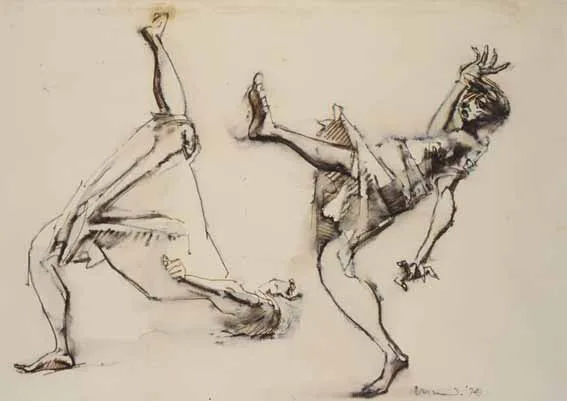 Frederick Edward McWilliam, WOMEN OF BELFAST, pen and ink with wash