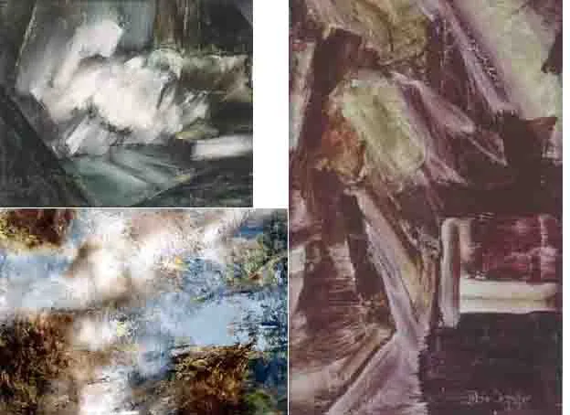 Eileen Costelloe, SPRING, AUTUMN 2, and LANDSCAPE WINTER (3 WORKS), oil on board