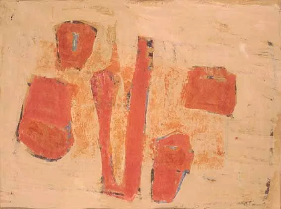 PALE SHAPES by Camille Souter, oil on both sides of Japanese tissue, sold Feb 2003