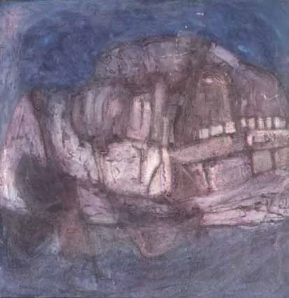 Padraig Mac Miadhachain, SHADOWS ON THE STONE MOUNTAIN (CANARIAS GUIA - TALES OF THE GUANGIES), oil on canvas