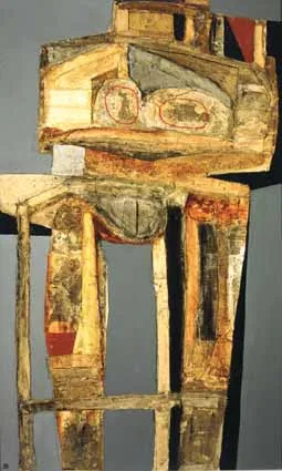 Colin Middleton, STANDING FIGURE, mixed media on board