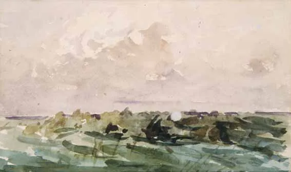 LANDSCAPE by Nathaniel Hone, watercolour, offered Feb 2003
