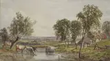 John Faulkner, FARMHOUSE WITH CATTLE WATERING