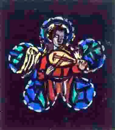 Evie Hone, ANGEL PLAYING INSTRUMENT - DESIGN FOR STAINED GLASS, gouache
