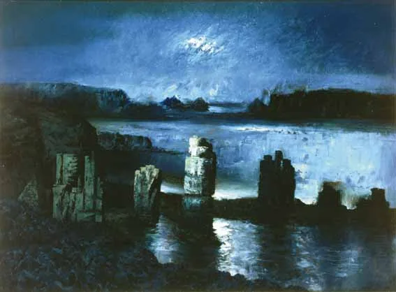SARK COAST by Daniel O'Neill, oil on board, offered Feb 2003