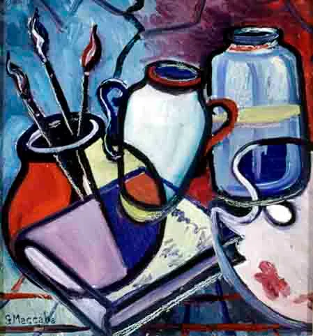 ARTISTIC CORNER by Gladys Maccabe, oil on board, sold Feb 2003