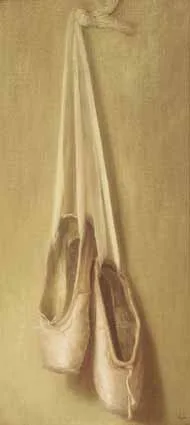 BALLET SHOES IV by Stuart Morle, oil on canvas board, sold Feb 2003