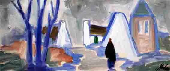 A QUIET STROLL by Markey Robinson, oil on board, sold Feb 2003