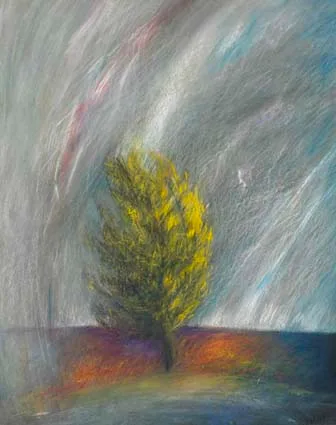 TREE by Veronica Bolay, pastel on tinted paper, sold Apr 2003