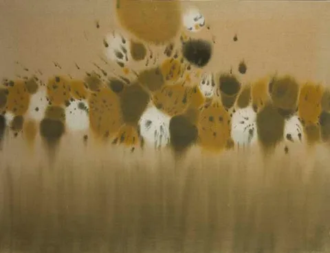Patrick Scott, LAKESIDE, tempera on unprimed canvas