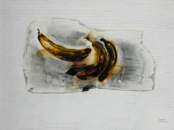 BANANAS by Patrick Hickey, oil on paper, sold Apr 2003