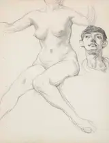 William Orpen, FEMALE NUDE WITH STUDY OF A MAN'S HEAD