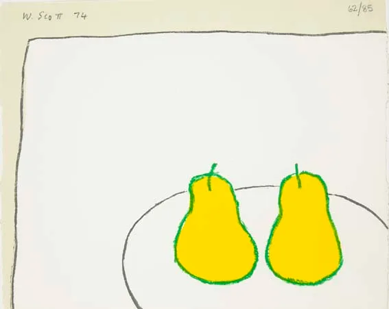 YELLOW PEARS by William Scott, lithograph, sold Apr 2003