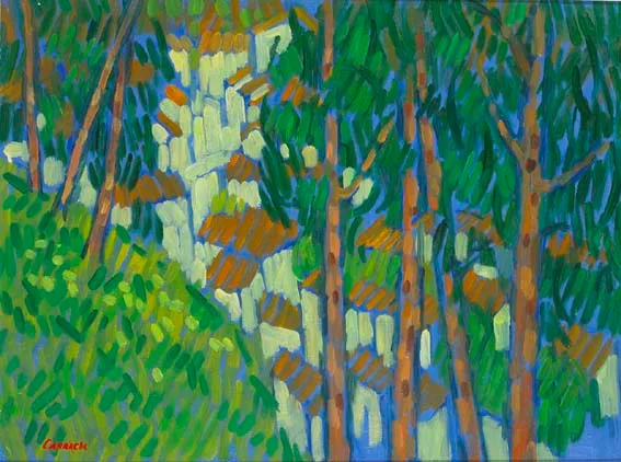 OVERLOOKING TORROX (MALAGA) by Desmond Carrick, oil on canvas board, offered Apr 2003