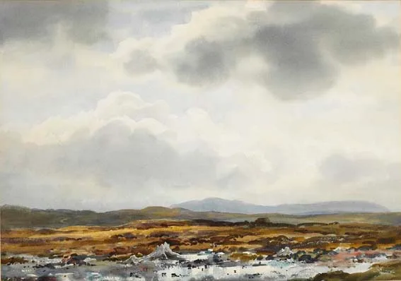 BOGLAND by Frank Egginton, watercolour, sold Apr 2003