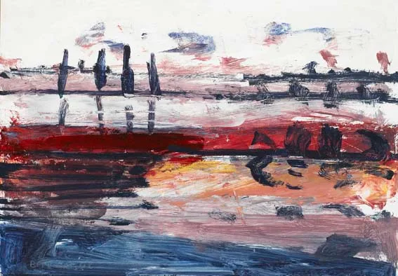 ON THE LAGAN by Brian Ballard, oil on board, sold Apr 2003