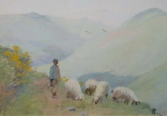 KASHMIRI SHEPHERD by Eileen Murray, oil on canvas laid on board, offered Apr 2003
