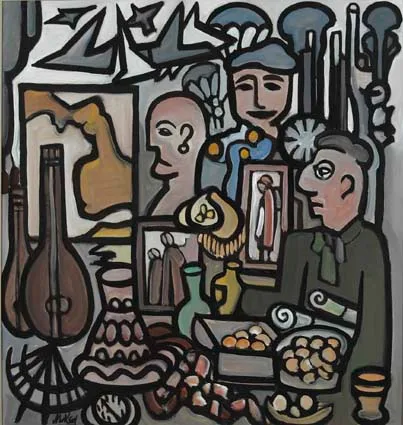 THE GENERALS by Markey Robinson, gouache on board, offered Apr 2003