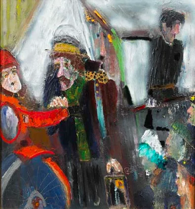 THE MASTER'S BIKE by Bill Griffin, oil on board, offered Apr 2003