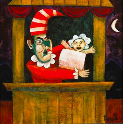 MR PUNCH by Graham Knuttel, acrylic on canvas, sold Apr 2003