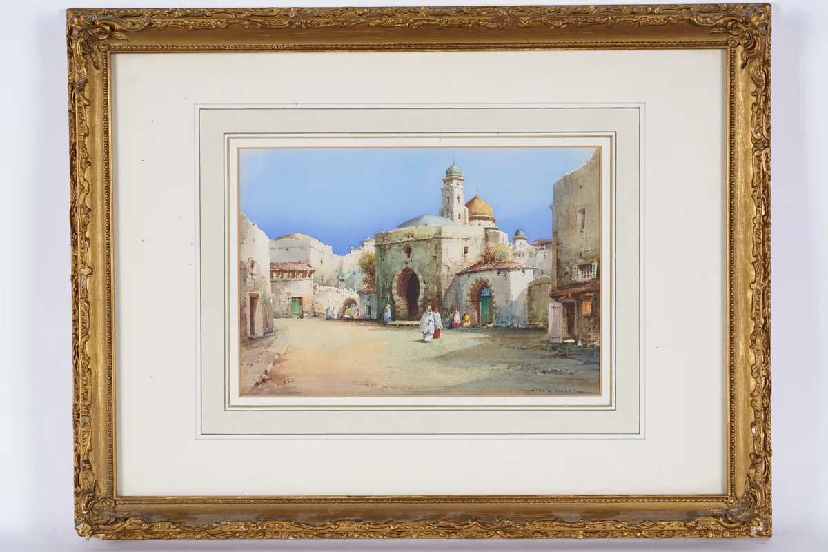 Cyril Hardy, A North African street scene, watercolour