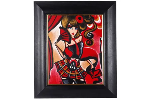 Laettia Guilbaud, Tartan Goddess, oil on canvas