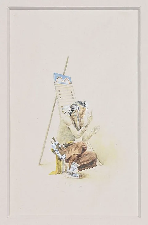 Olaf Carl Seltzer, The Story Teller, watercolor on paper