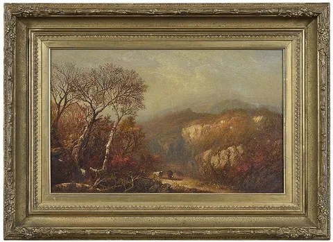 William Mason Brown, Landscape with Cows, oil on canvas