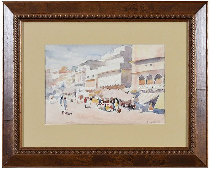 North African MarketÿStudy by Edwin Lord Weeks, watercolor on paper, offered May 2021