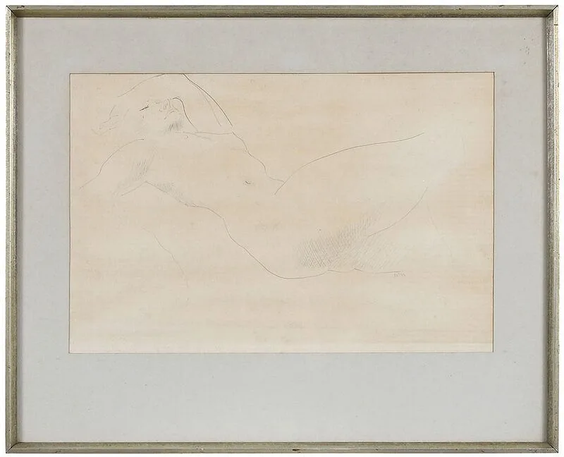 American School Drawing, Nude, ink on paper