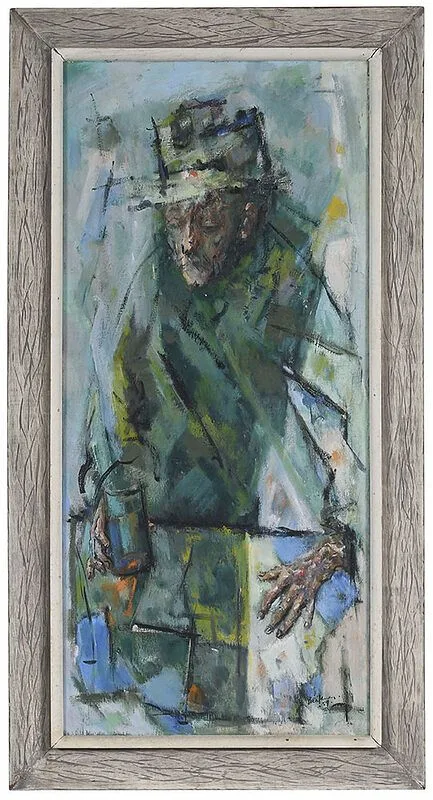Jack Berkman, Men's Bar, oil on canvas