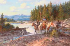Roy Andersen, Pretty Shield Finds the Buffalo Sign, oil on canvas