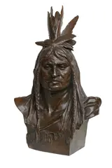 Théodore Baur, Chief Crazy Horse, 1885, bronze