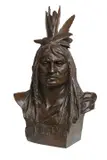 Théodore Baur, Chief Crazy Horse, 1885, bronze