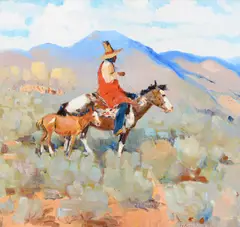 Laverne Nelson Black, The New Foal, oil on canvas